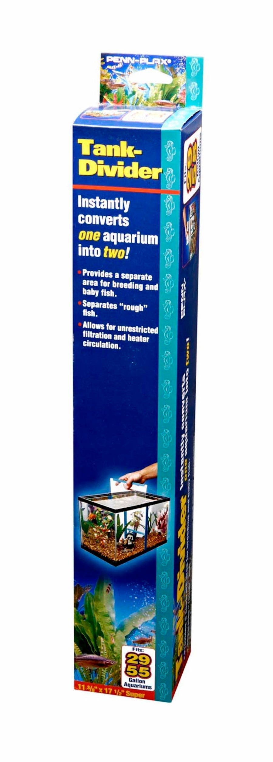 Penn-Plax Tank Divider Clear; Blue 11,37 in x 17,5 in Super