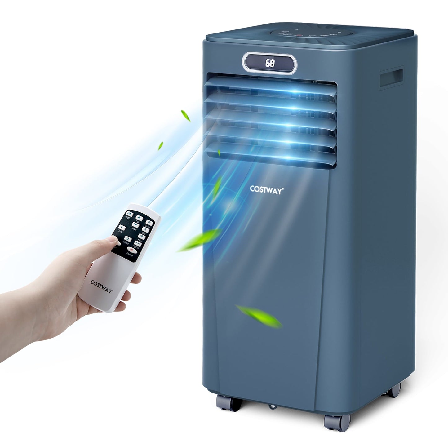Costway 5300 BTU (8000 BTU ASHRAE) Portable Air Conditioner w/ Remote Control 3-in-1 Air Cooler w/ Drying