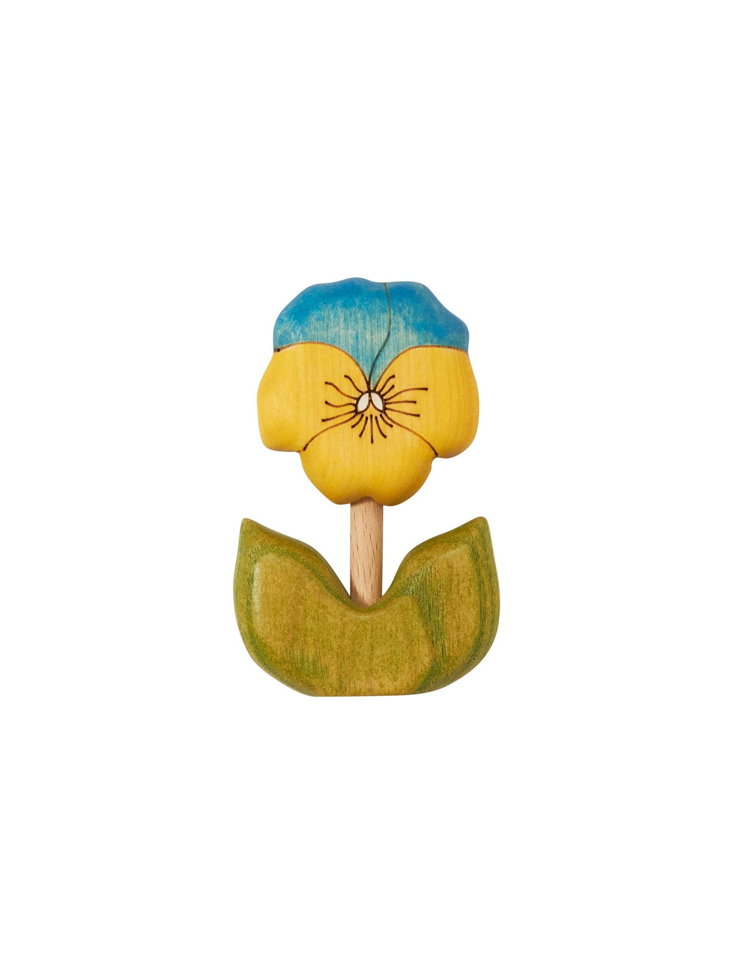 Hand Carved Pansy Flower Blue Weston Table