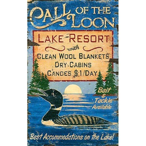 Call Of The Loon Customizable Vintage Sign