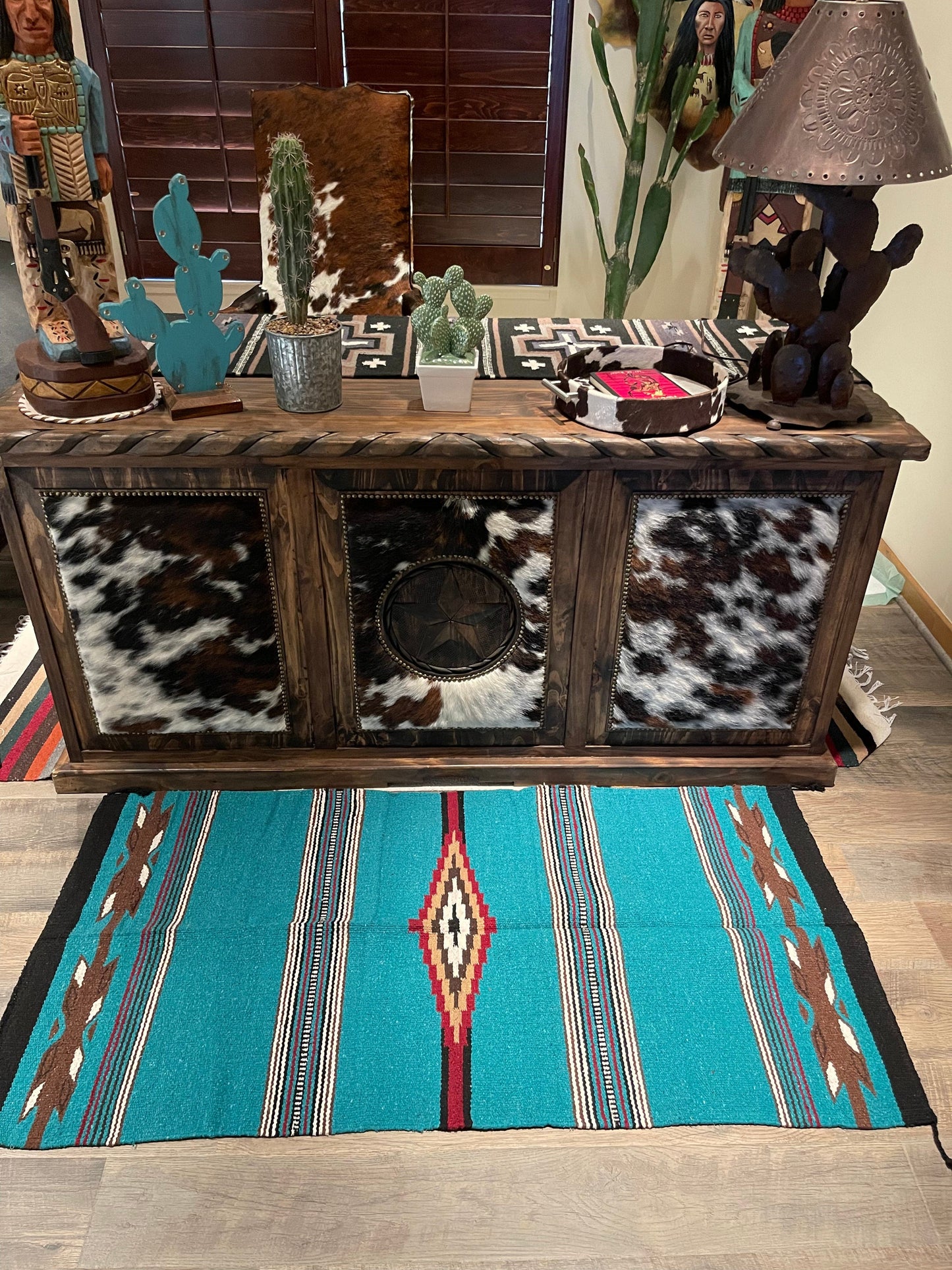 Large Southwestern Azteca rug 64”-32”