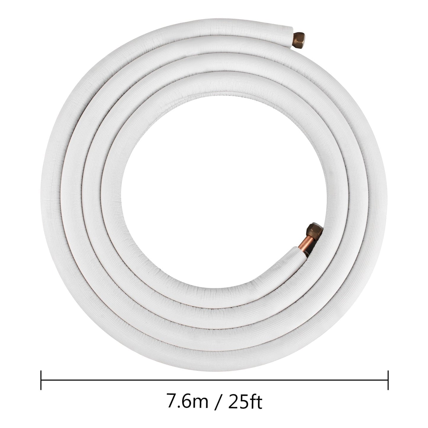 VEVOR 1/2 x 1/4-24.6ft Mini Split Copper Line Set. Copper Pipes for Mini Split Air Conditioner  OD Flared Copper Lines White Mini Split Line Set for Heat Pump System Line Set for 12000 BTU