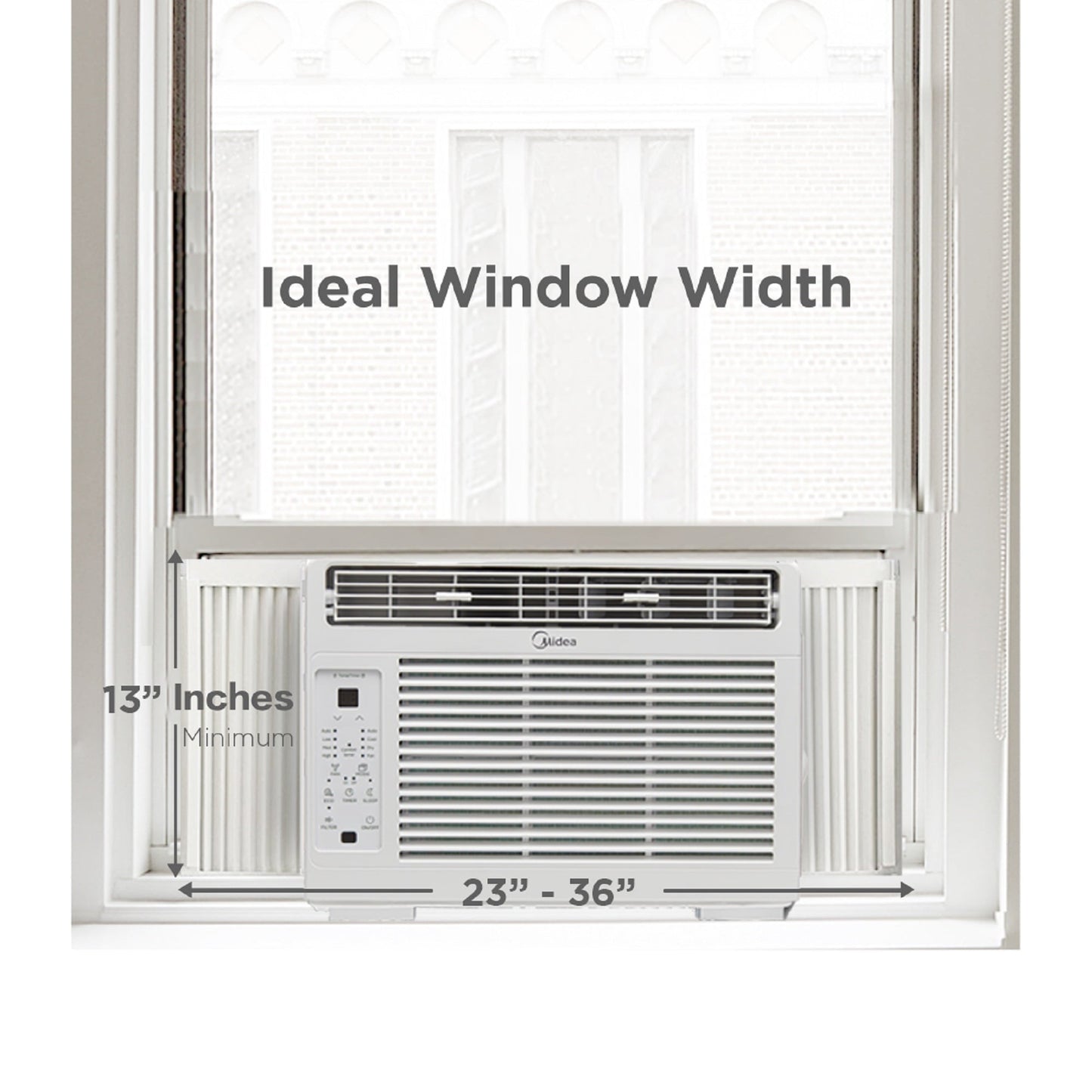Midea 5.000 BTU 150 Sq Ft Window Air Conditioner with Remote. White. MAW05R1WWT