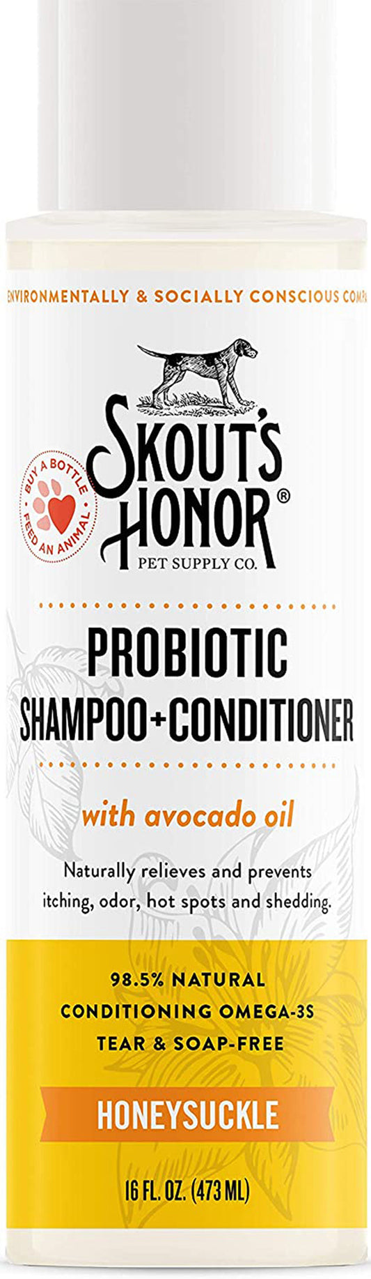 Skouts Honor Dog Shampoo Conditioner Honeysuckle 16oz,