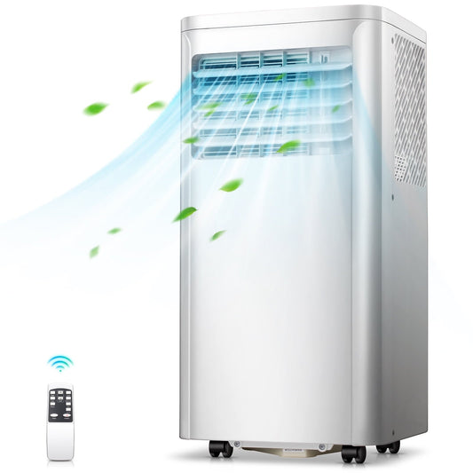 Auseo 5000 BTU (8000 BTU ASHRAE) Portable Air Conditioner. AC. Cools 250sq. ft. 24H Timer. Quiet Operation. Window Fan. 2 Fan Speed for Bedroom Office Home