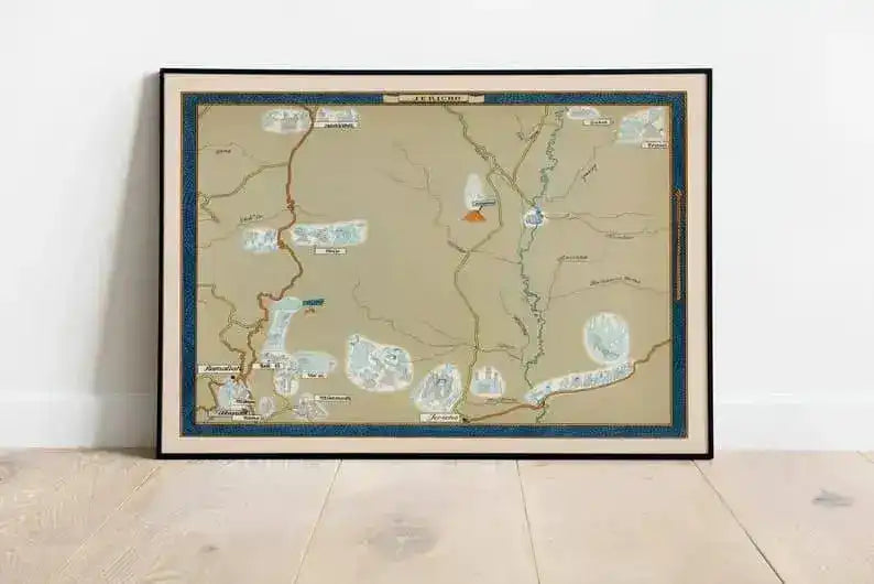 Jericho  Israel Map Poster Print Wall Art