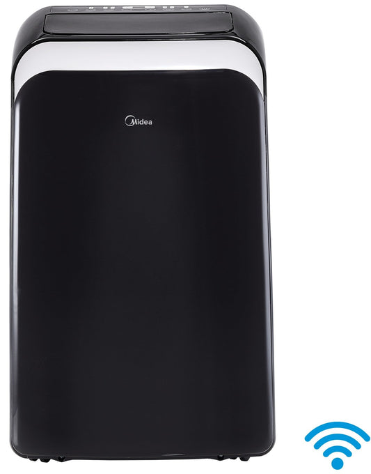 Midea 10.000 BTU (13.500 BTU ASHRAE) 115V Smart Portable Air Conditioner with Remote. Covers up to 450 Sq. ft.. MAP10S1WBL. Black