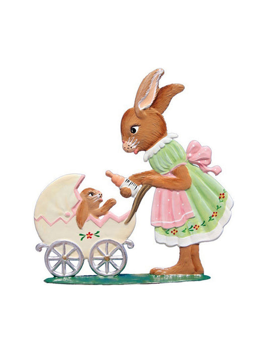 Wilhelm Schweizer Pewter Bunny with Carriage