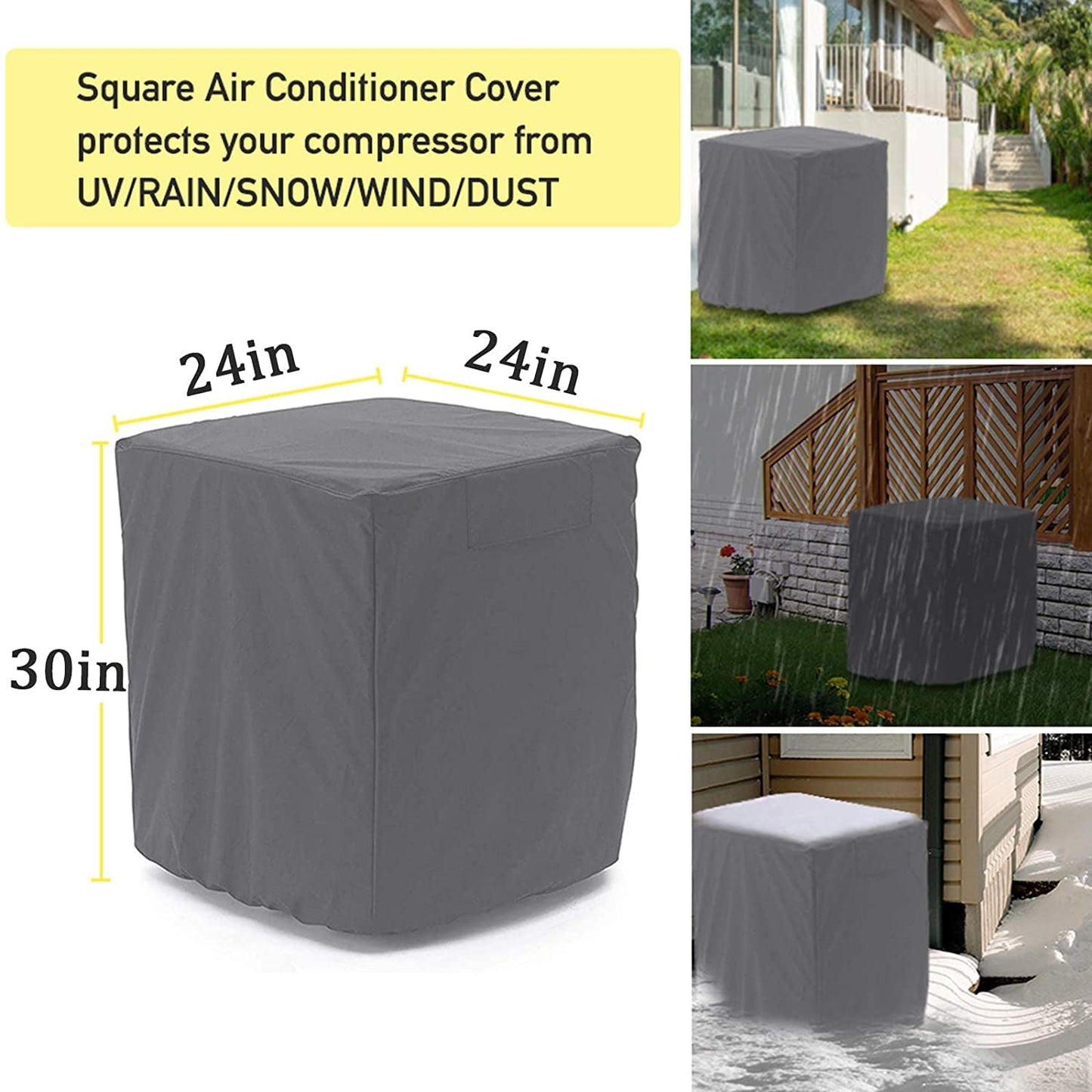 STARTWO Air Conditioner Cover Durable Waterproof for Outside. AC Unit Covers for Outdoor Furniture Central Vent Full Cover