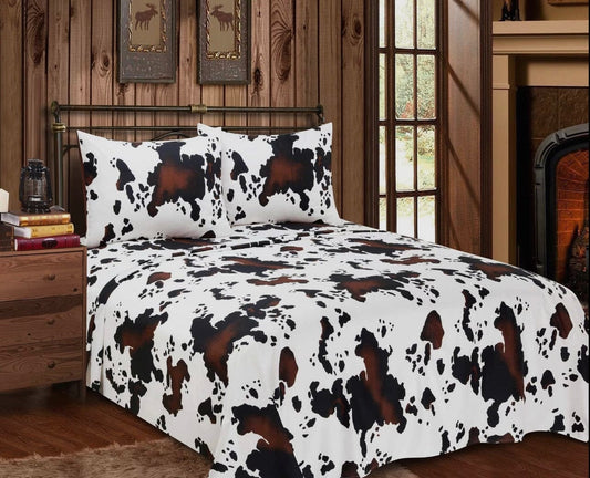 QUEEN Cow 4 pc Sheet set